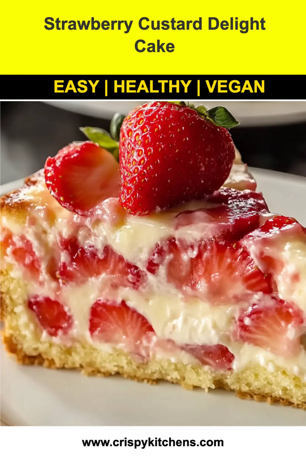Strawberry Custard Delight Cake