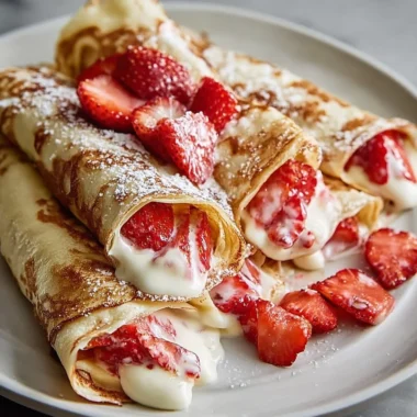 Delicious Strawberry Cream Cheese Stuffed Crepes Recipe