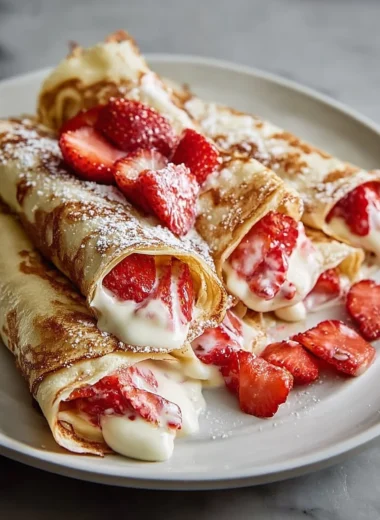 Delicious Strawberry Cream Cheese Stuffed Crepes Recipe