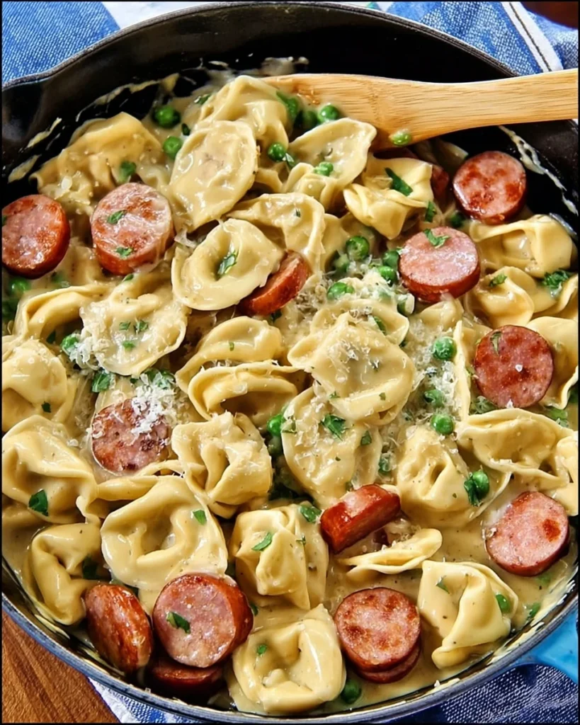 Easy One Pot Creamy Kielbasa Tortellini Recipe