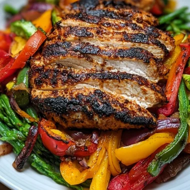 Grilled Chicken and Rainbow Peppers Power Plate Recipe