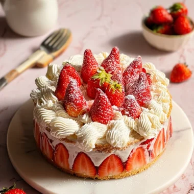 Romantic French Strawberry Cake Recipe