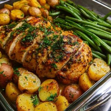 Ultimate Garlic Butter Chicken with Baby Potatoes and Green Beans Recipe