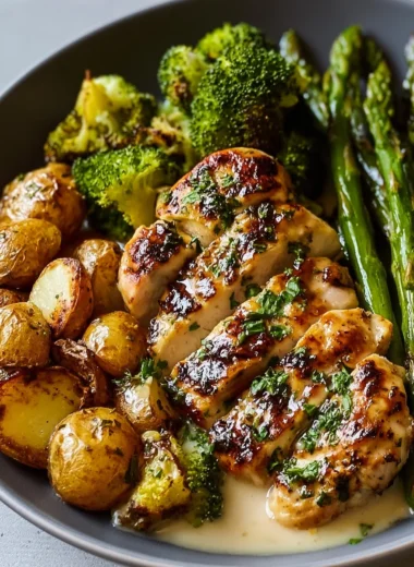 Ultimate Garlic-Herb Chicken Bowl Recipe with Roasted Potatoes and Veggies
