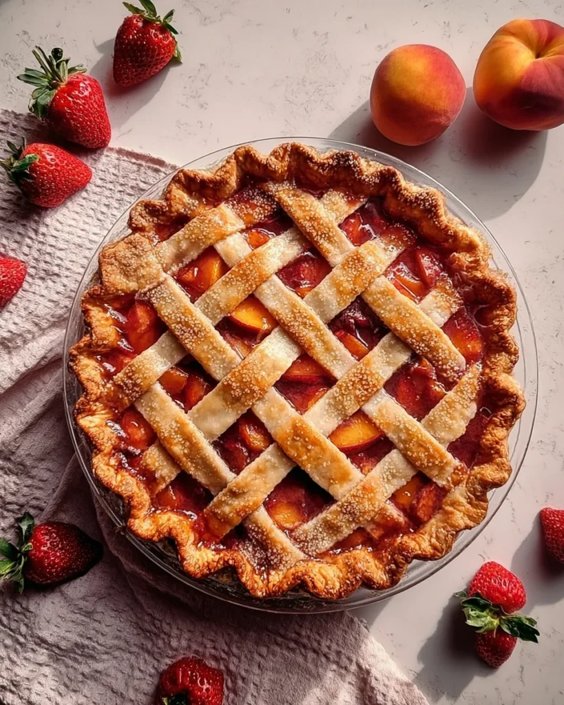 Unforgettable Brown Butter Strawberry Peach Pie Recipe