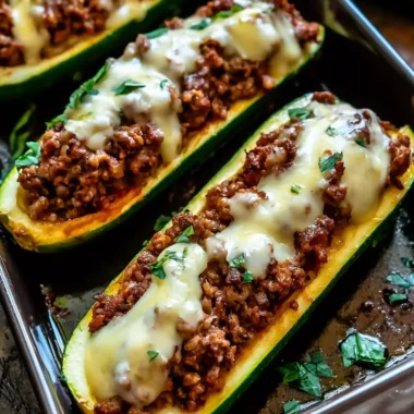 30-Minute Ground Beef Zucchini Boats Recipe