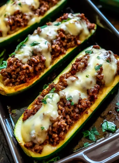 30-Minute Ground Beef Zucchini Boats Recipe
