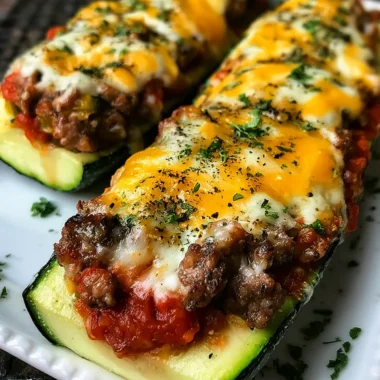 Deliciously Easy Baked Cheesy Stuffed Zucchini Boats Recipe