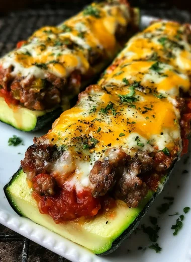 Deliciously Easy Baked Cheesy Stuffed Zucchini Boats Recipe