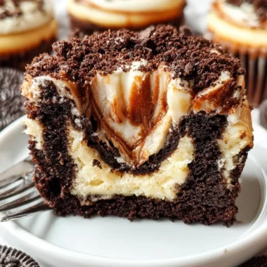 Fudge Swirled Oreo Bottom Cheesecake Cupcakes Recipe